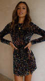 Felicia Mini Dress Navy Multi Sequin