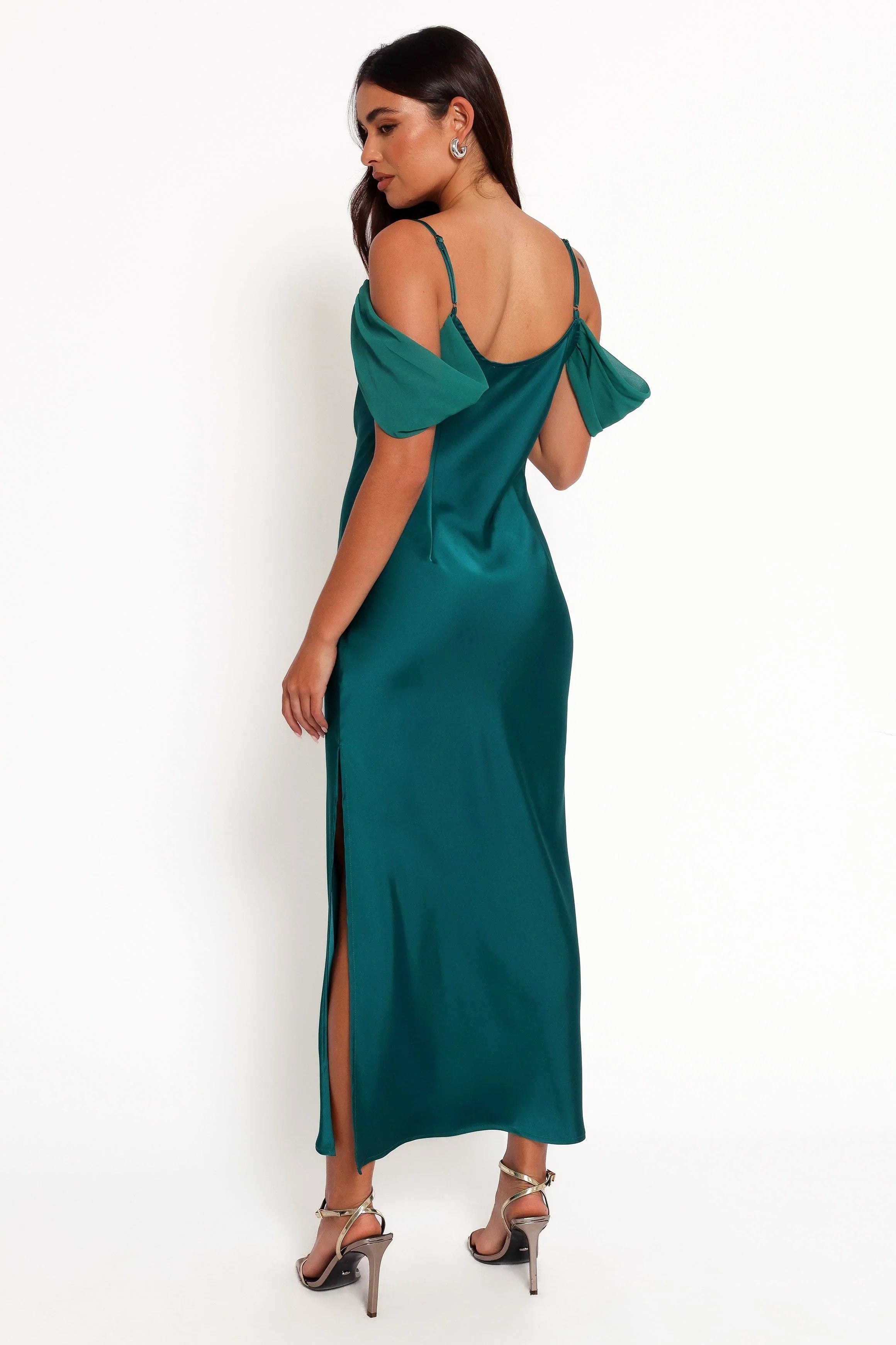 Reyna Off Shoulder Maxi Dress Emerald Green
