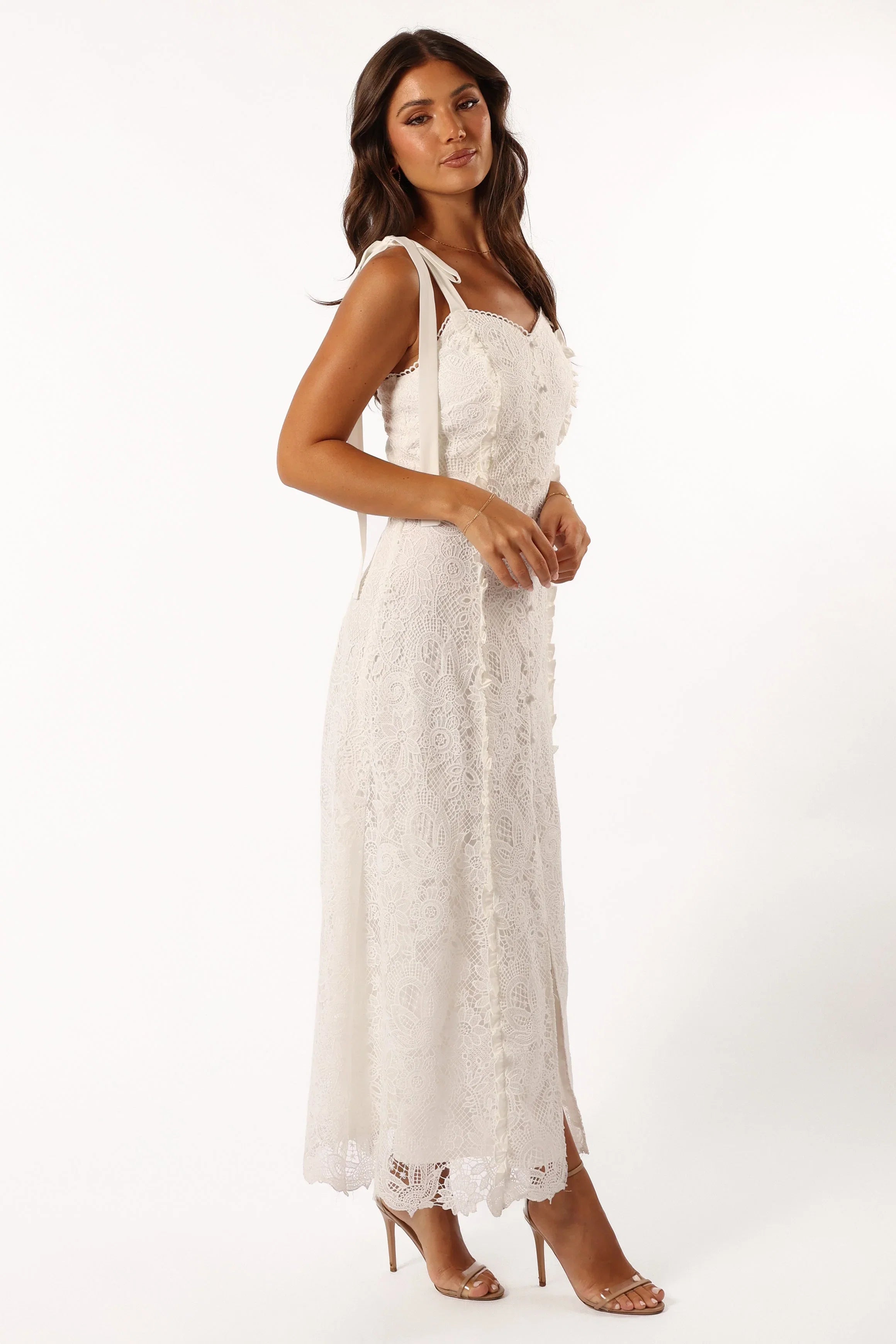 Jagger Midi Lace Dress White