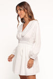 Nerida Long Sleeve Mini Dress White
