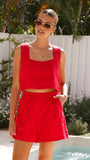Tillie Crop Top Ruby Red