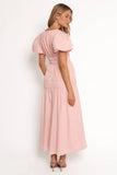 Joedy Puff Sleeve Midi Dress Pale Pink