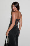 Be Mine Forever Denim Bustier Black Acid