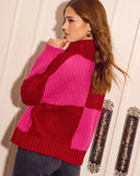 Snuggle Mode Mock Neck Colorblock Sweater