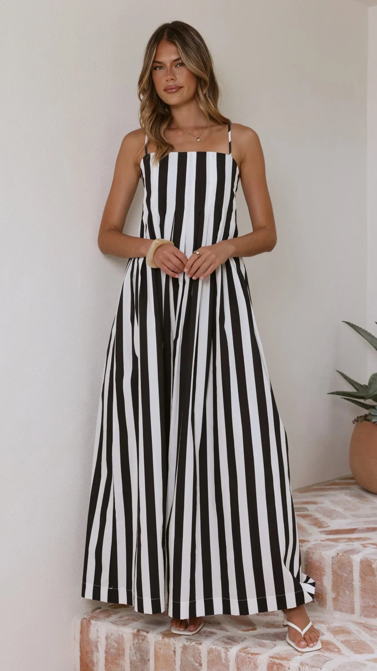 Pippa Maxi Dress Black Stripe