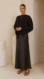 Zala Cropped Knit Sweater Black