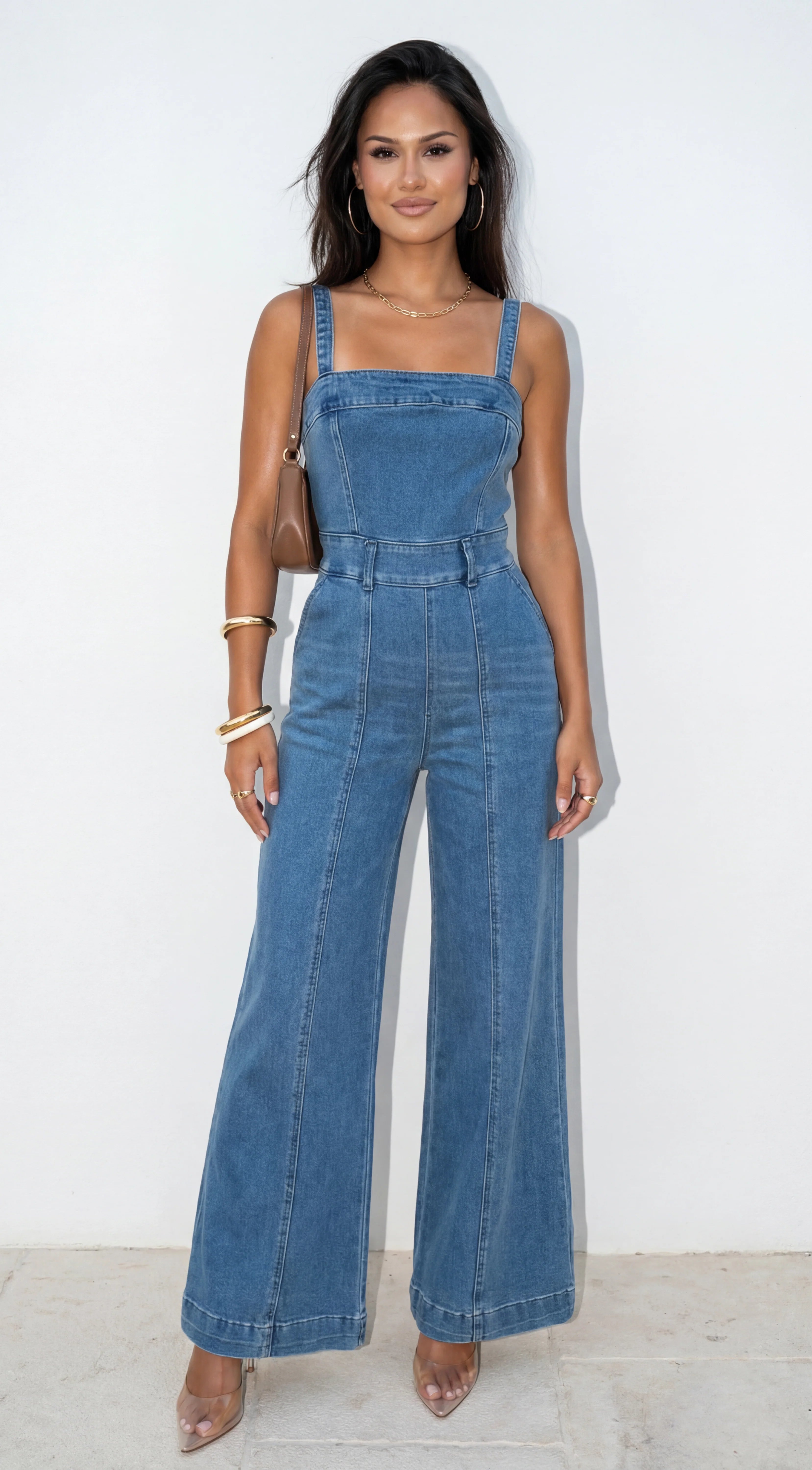 Evolet Denim Jumpsuit Blue