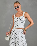 Spotted Dream Polka Dot Corset Linen Blend Top