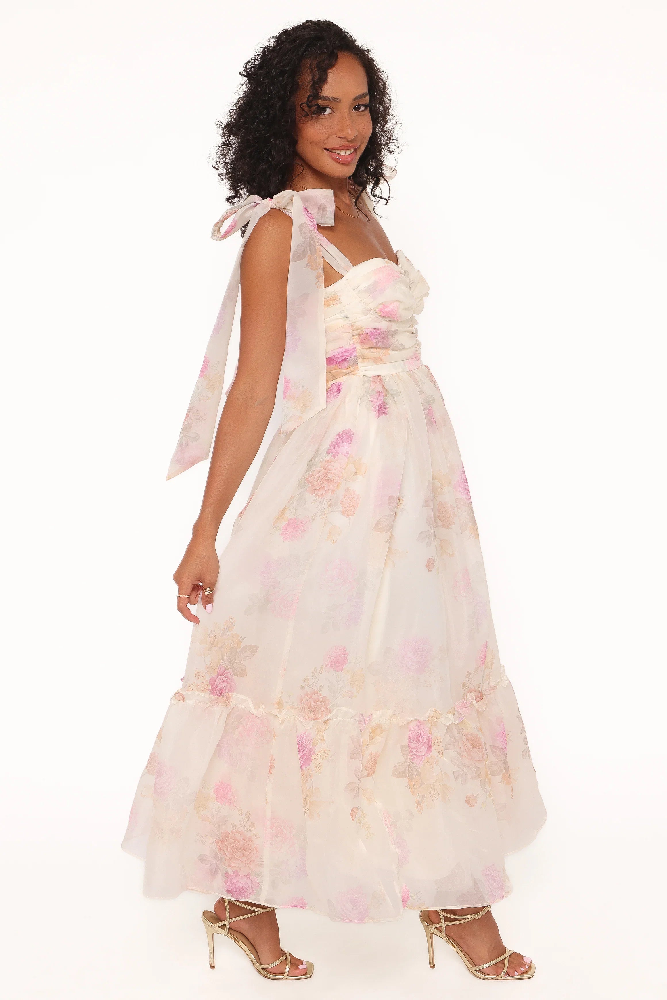 Floret Midi Dress Yellow Floral
