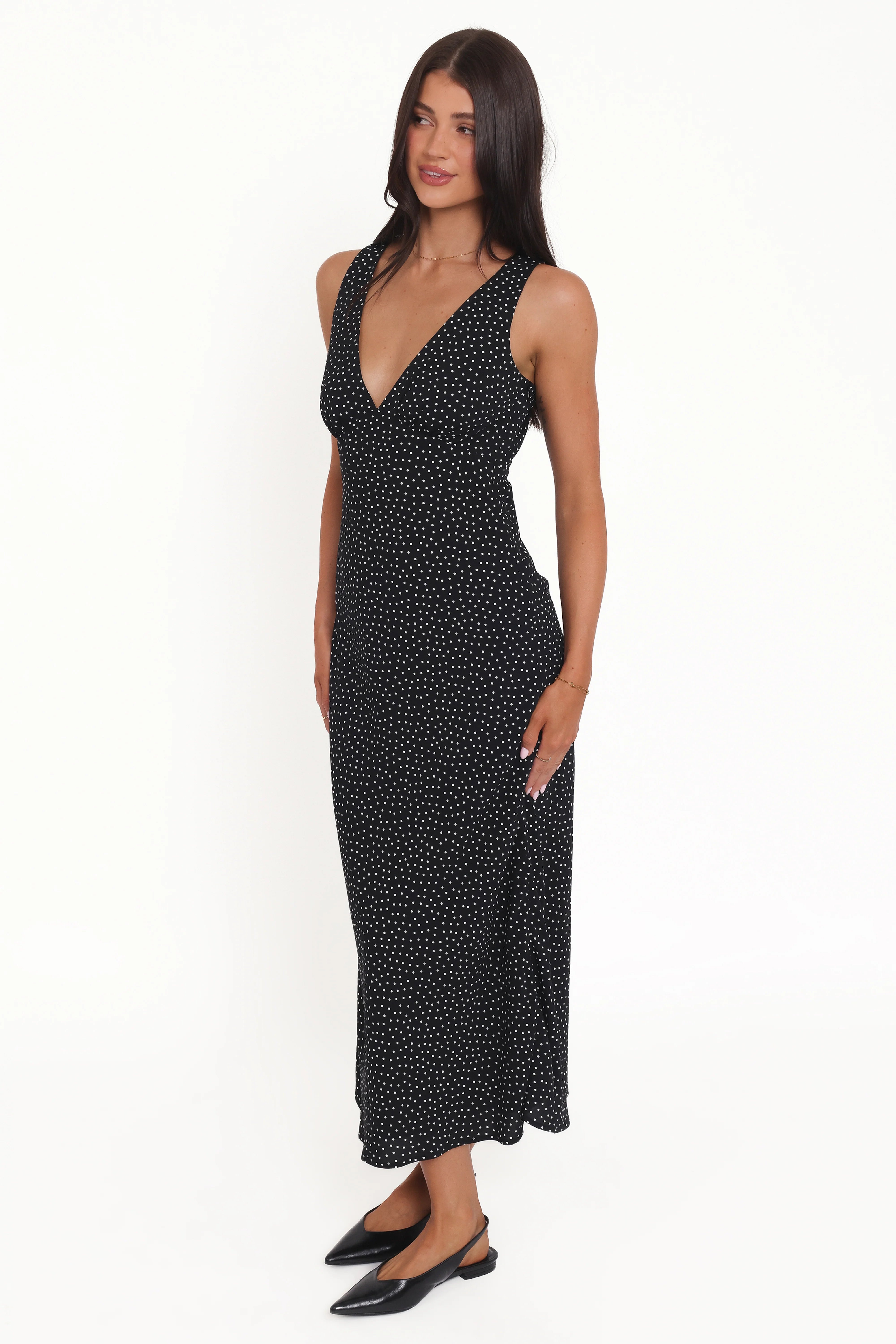 Mirae Maxi Dress Black Polka Dot