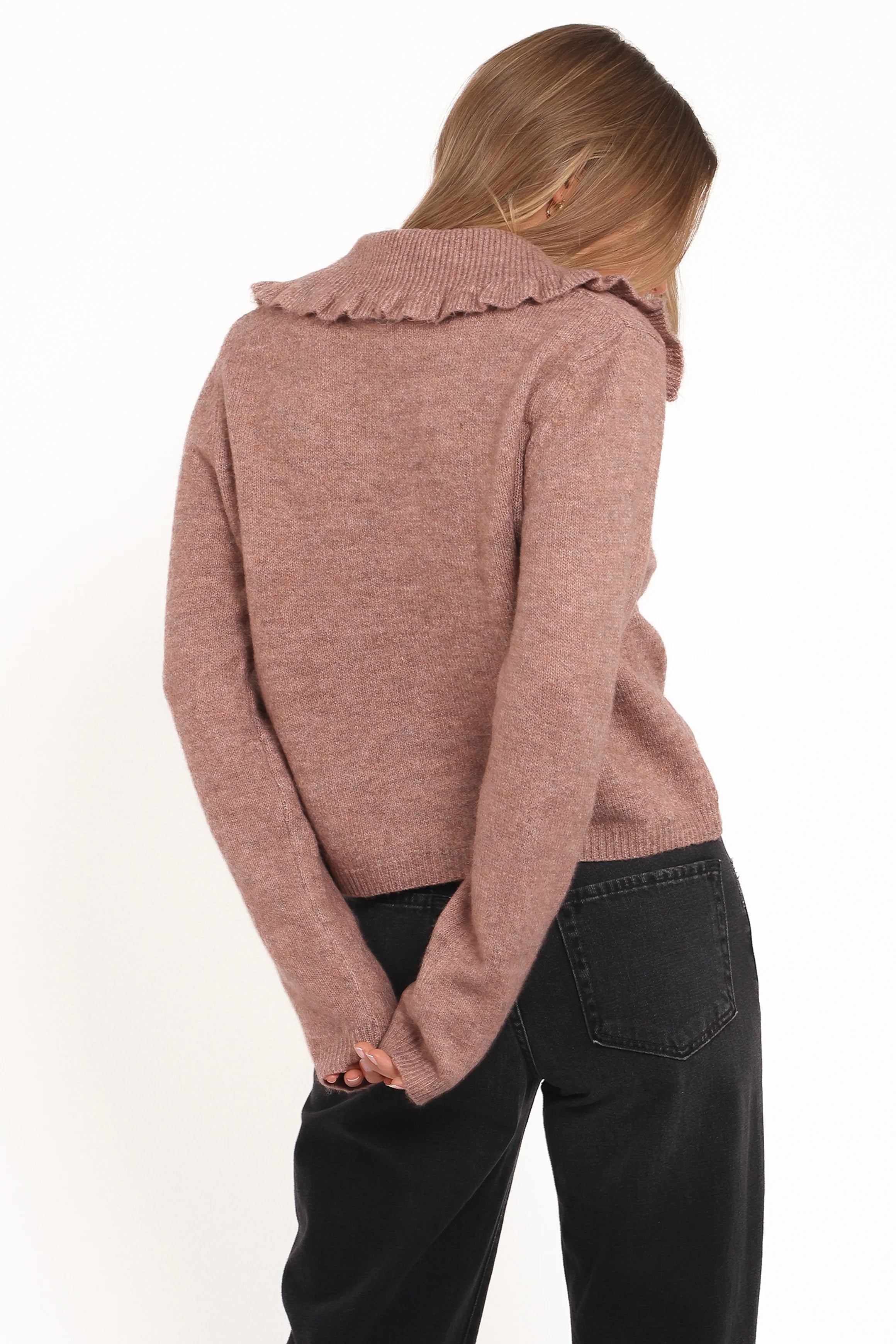 Carmello Frill Collar Cardigan Mocha