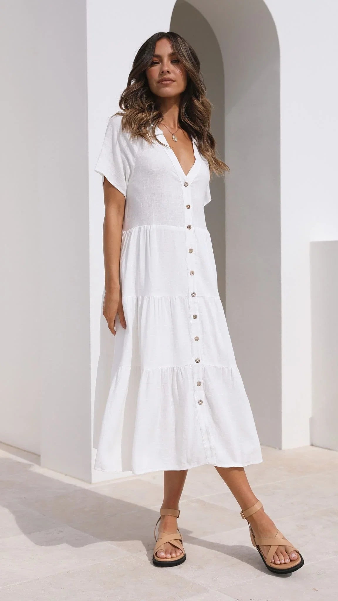 Kimberly Midi Dress White