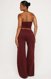 Test Drive Wide Leg Sweatpants Dark Cherry