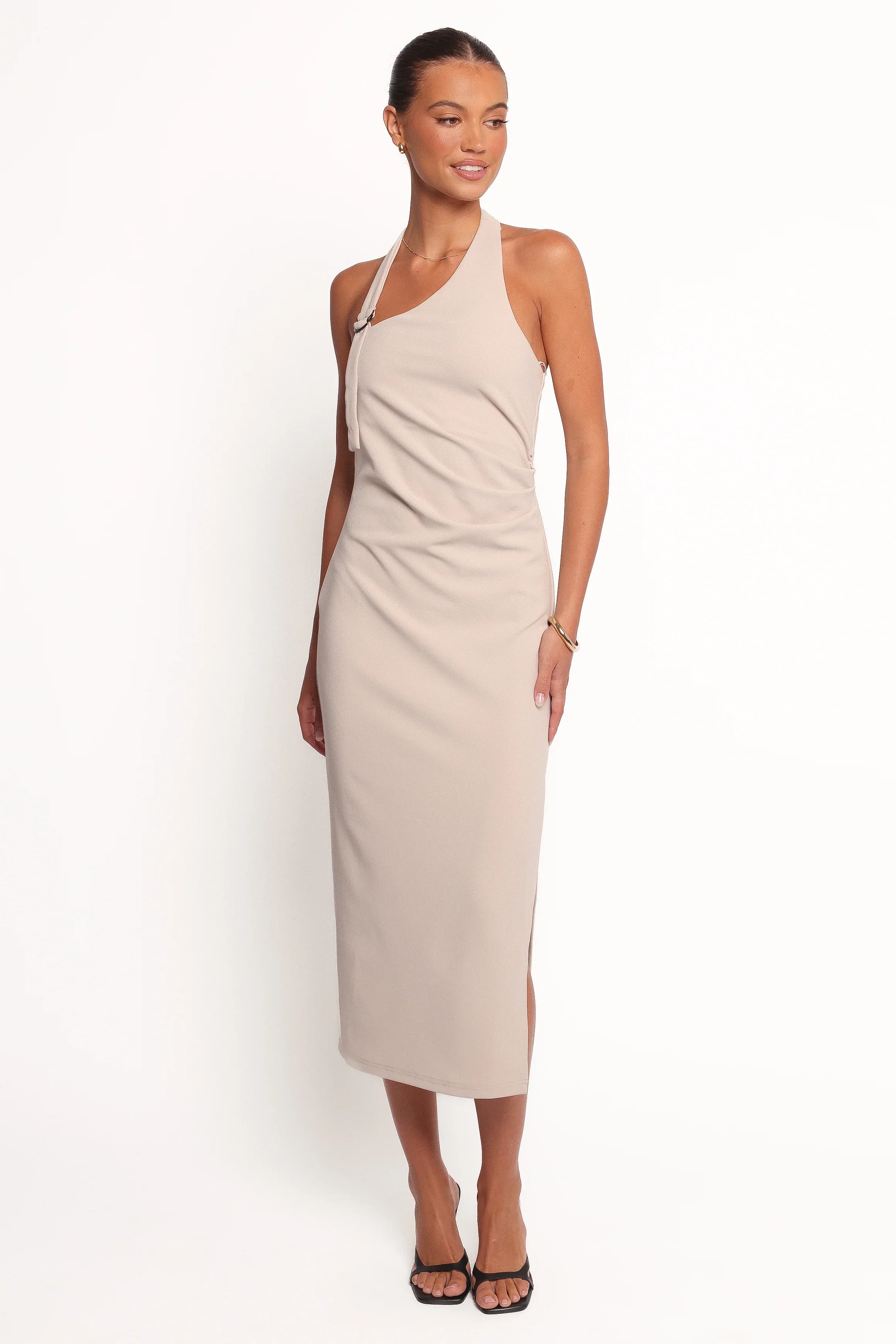 Sylvan Halter Midi Dress Stone
