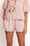 Zarie Scalloped Short Set Light Pink
