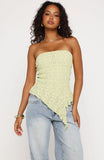 Too Glam To Give A Damn Strapless Top Pistachio
