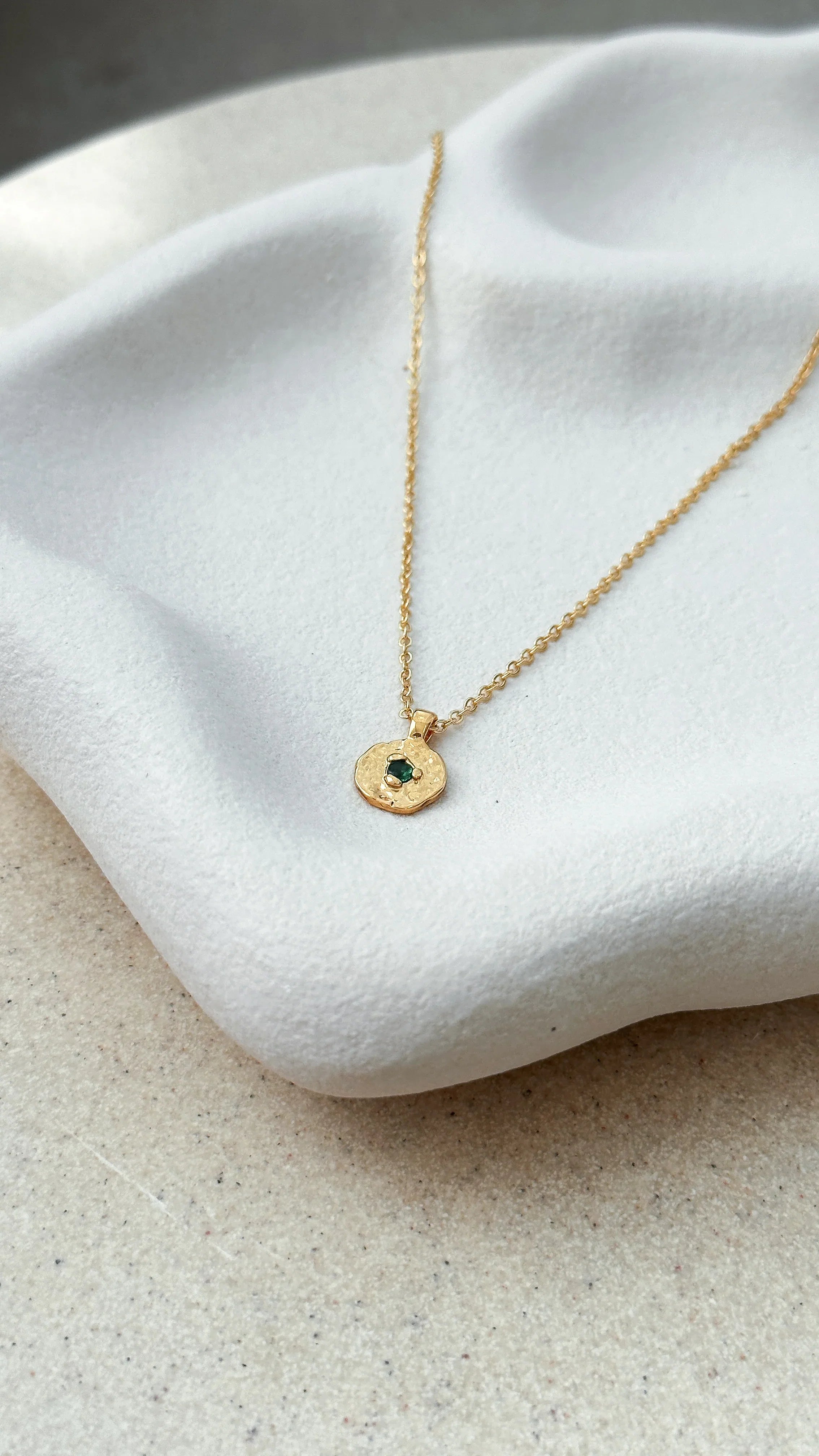 May Birthstone Necklace Emerald