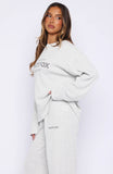 Leave Me Out Of It Waffle Oversized Long Sleeve Tee Grey Marle
