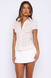 Business Babe Short Sleeve Shirt Pink White Check
