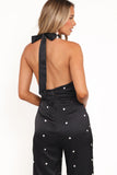Bentley Halterneck Jumpsuit Black Polka Dot