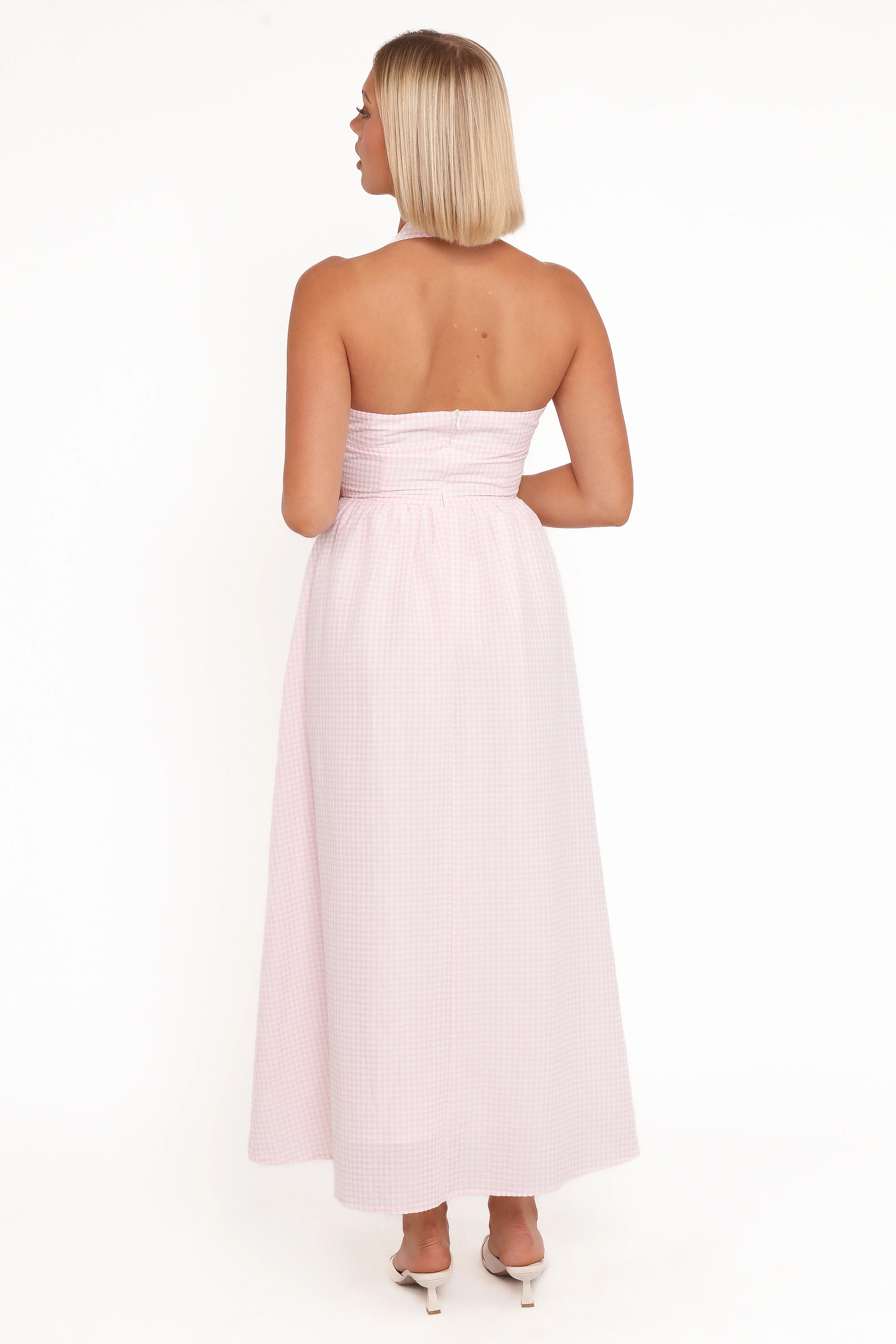 Margerie Halter Dress Pink Gingham