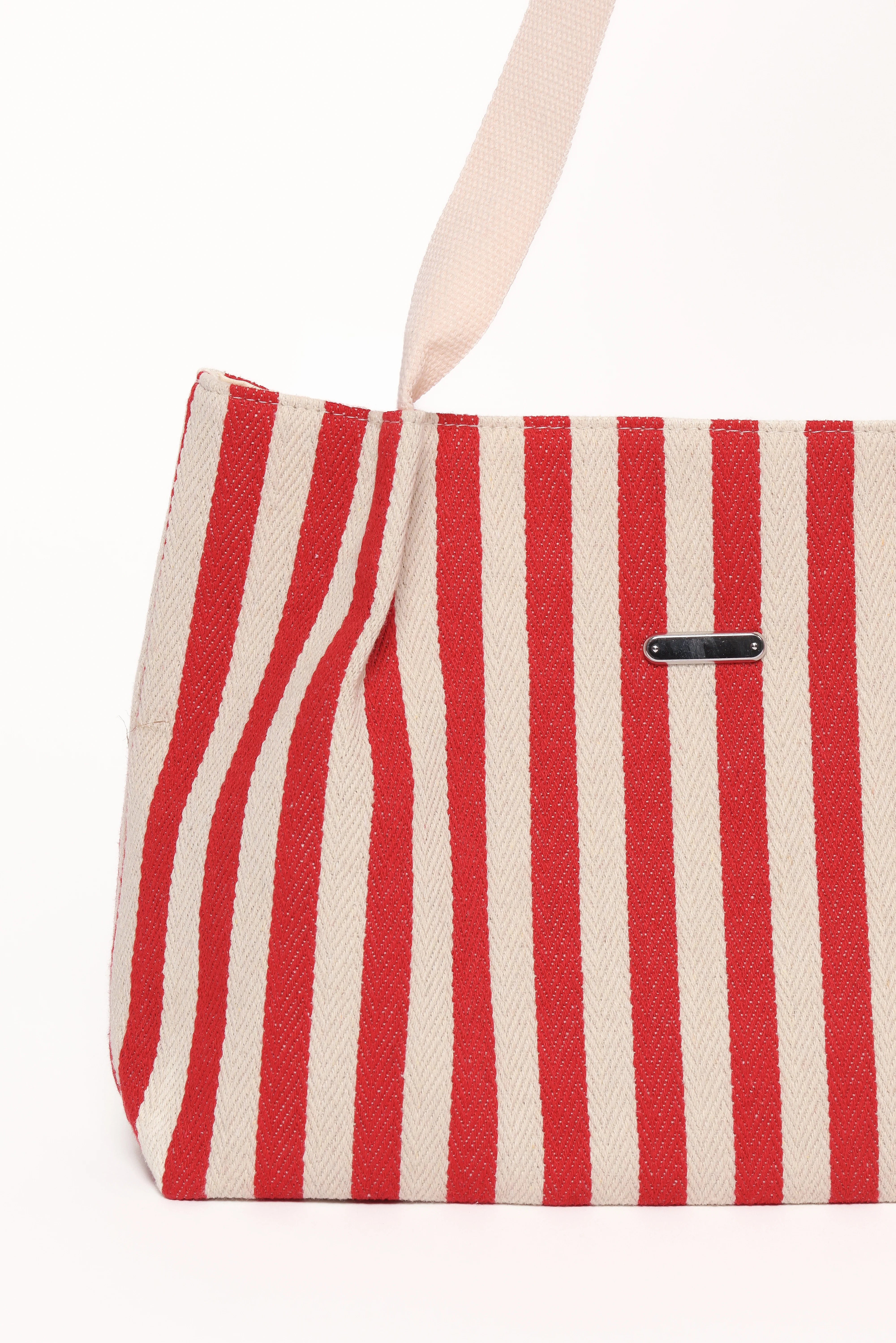 Ruby Beach Bag Red Stripe