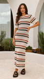 Laylani Maxi Dress Natural Stripe