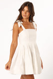 Clea Mini Tie Dress White