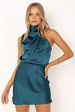 Anabelle Halter Neck Mini Dress Teal