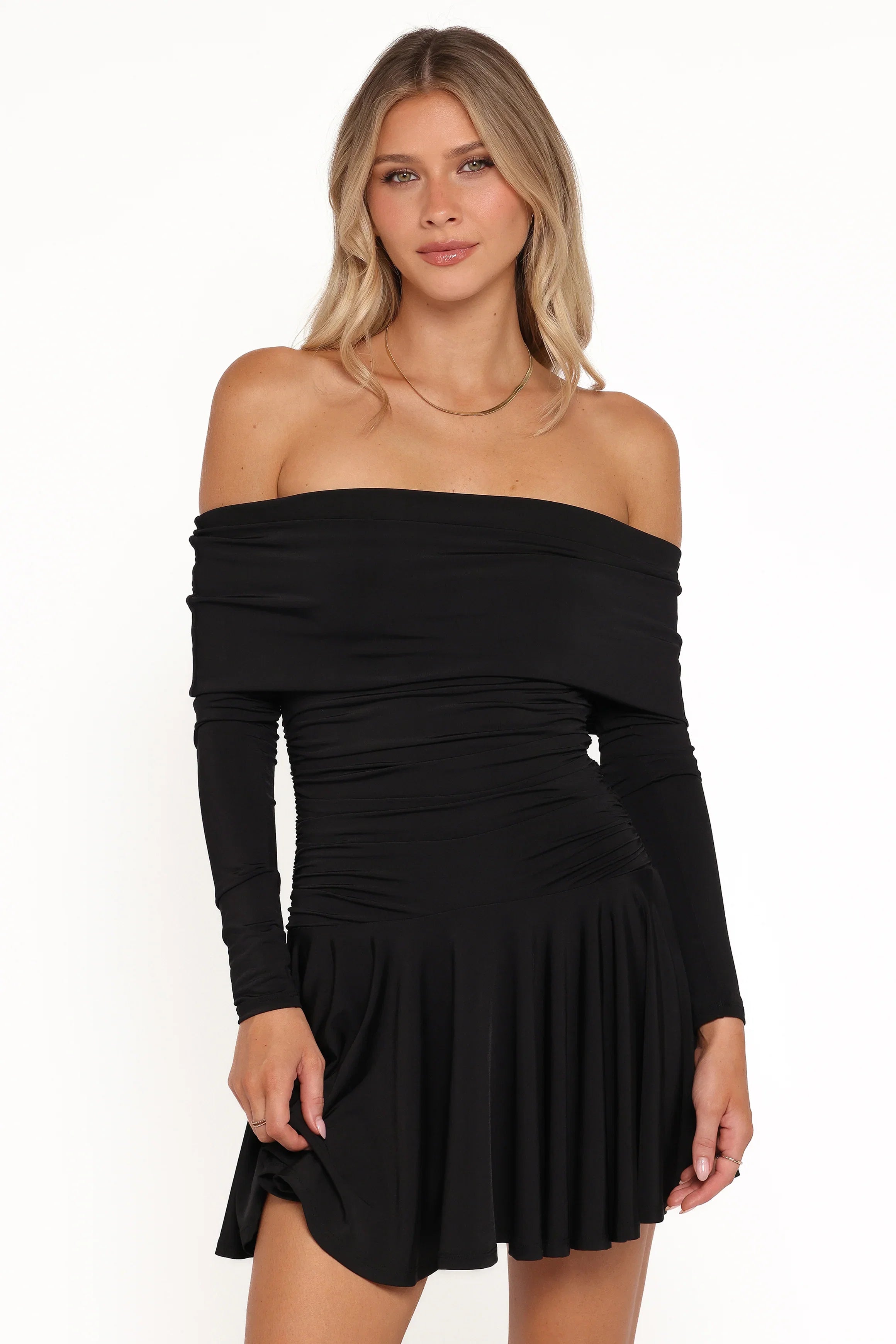 Messina Off Shoulder Mini Dress Black