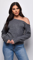 Vesper Off Shoulder Sweater Gray