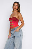 Dreaming Of Santorini Strapless Top Scarlett Inferno