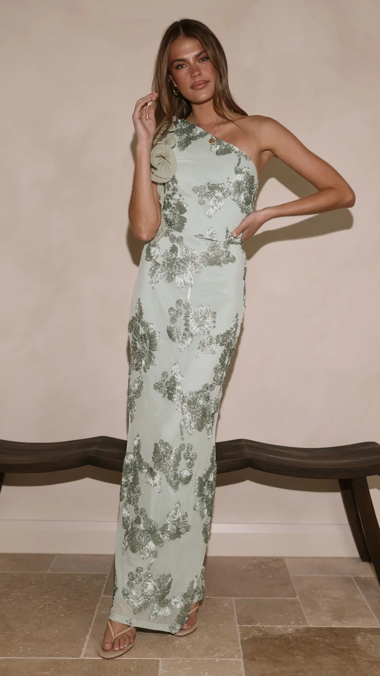 Darlee Maxi Dress Sage Floral