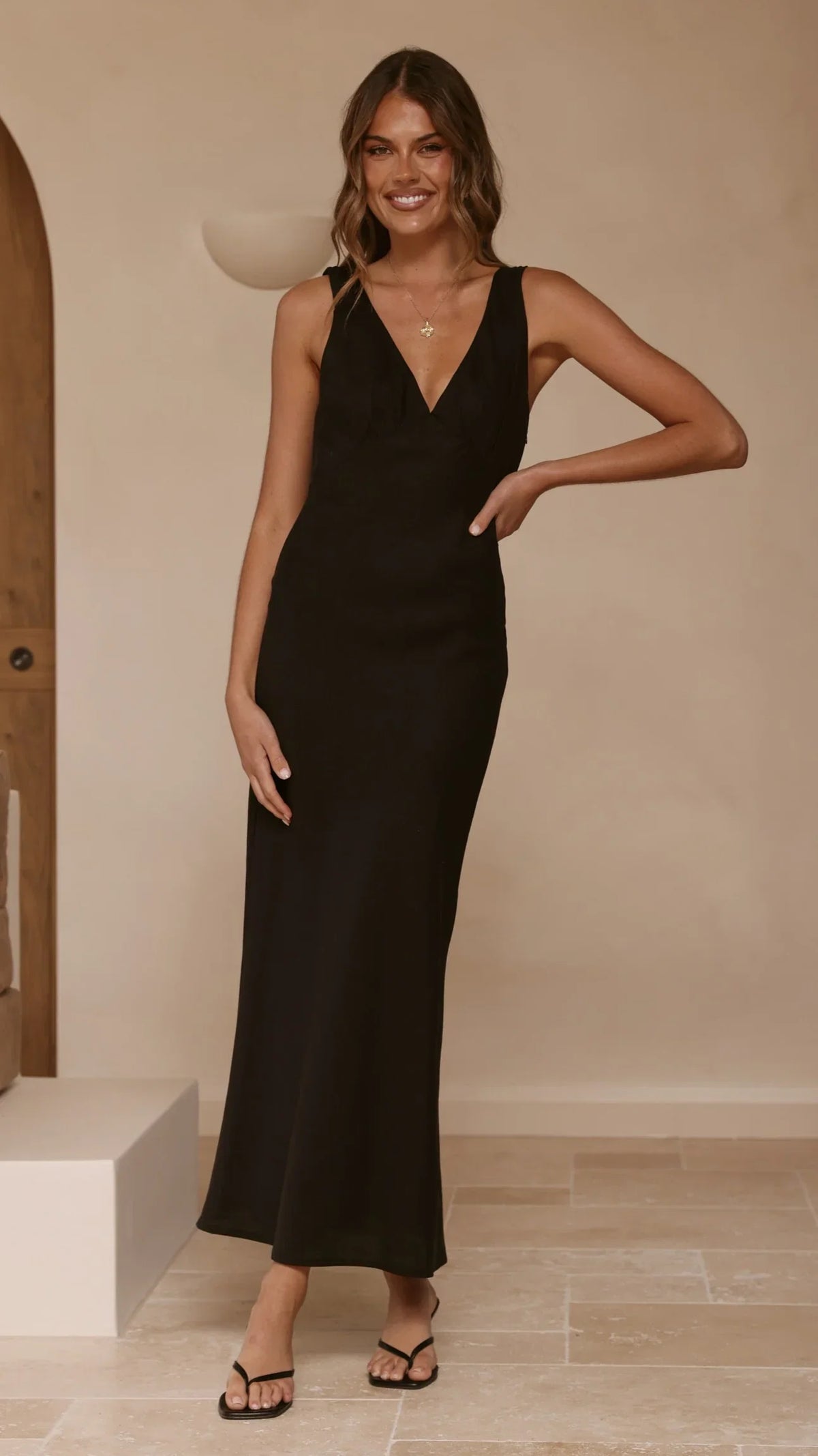 Sammie Linen Maxi Dress Black