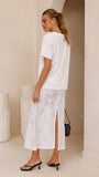 Louisa Lace Maxi Skirt White