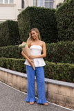 Katya Embroidered Pants Cobalt
