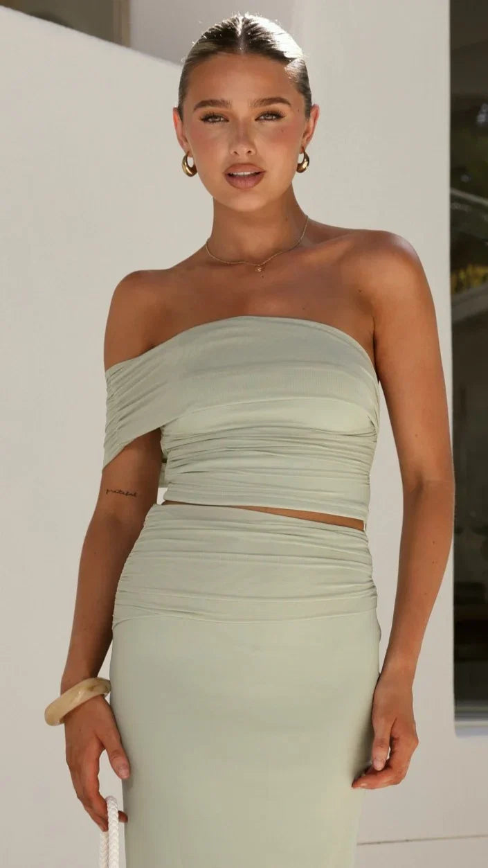 Coda Off Shoulder Top Sage