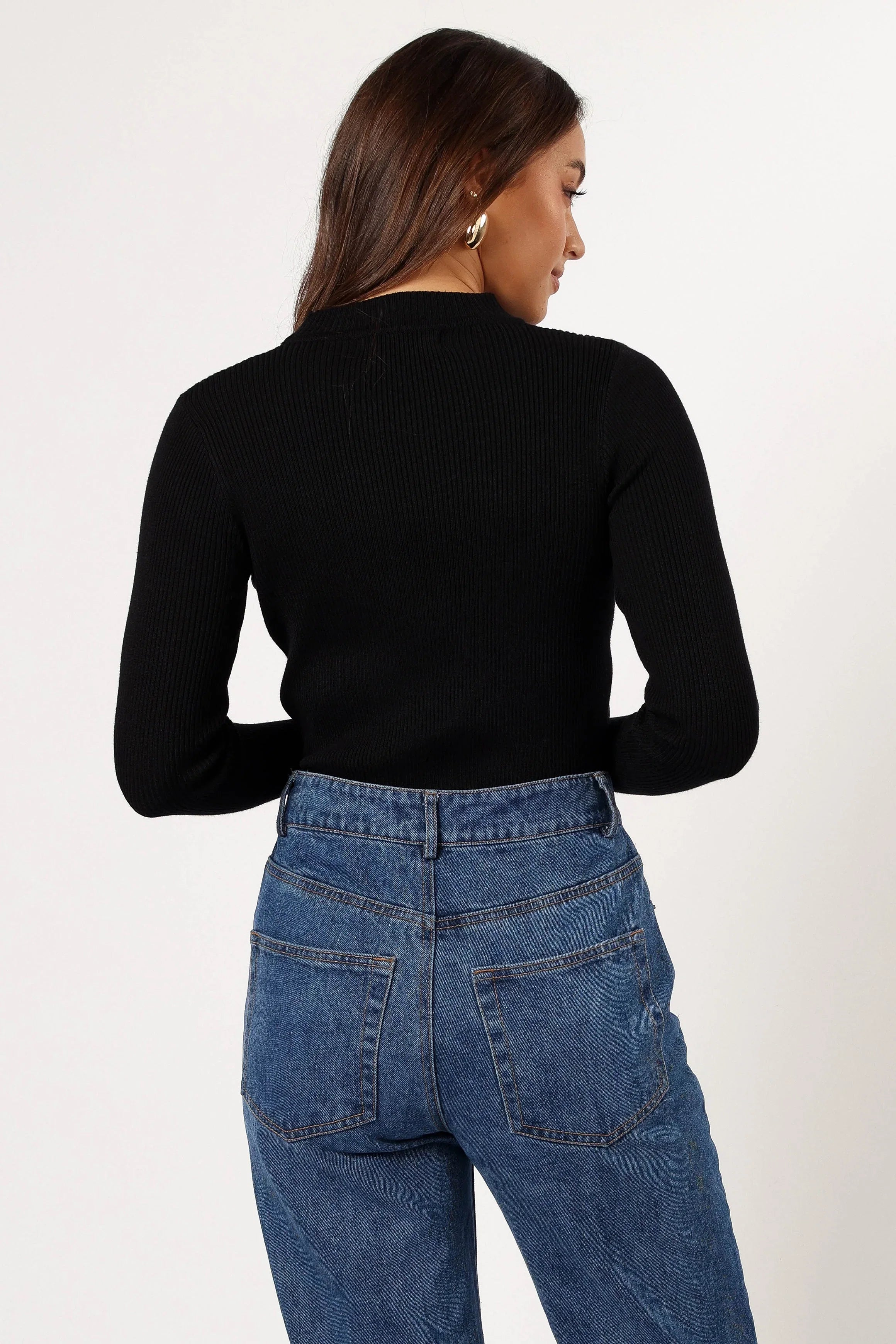 Tammy Ribbed Knit Top Black