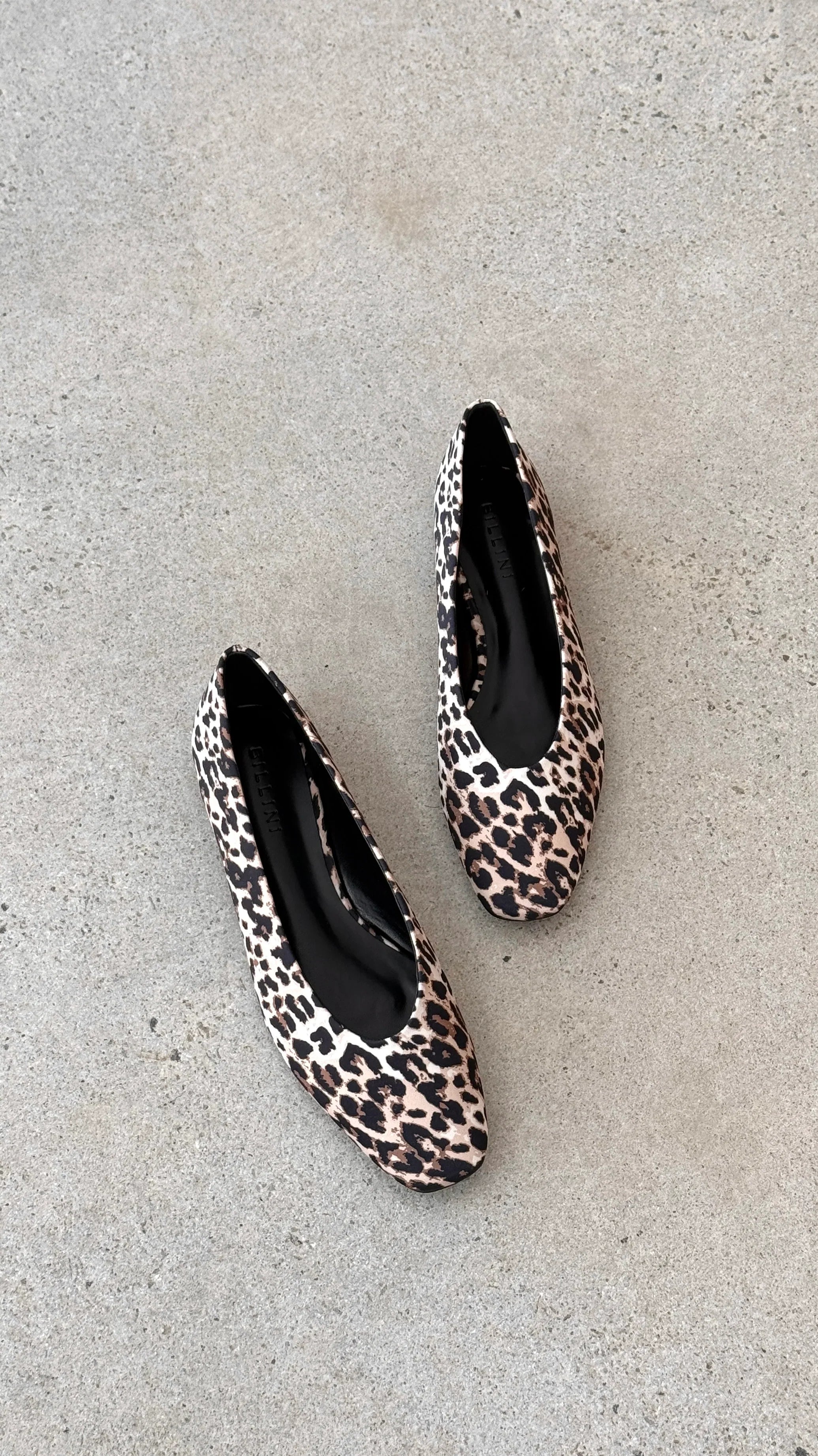 Suzie Ballet Flats Leopard Satin