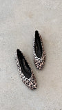 Suzie Ballet Flats Leopard Satin