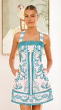 Maegan Mini Dress Aqua Pink Zayna
