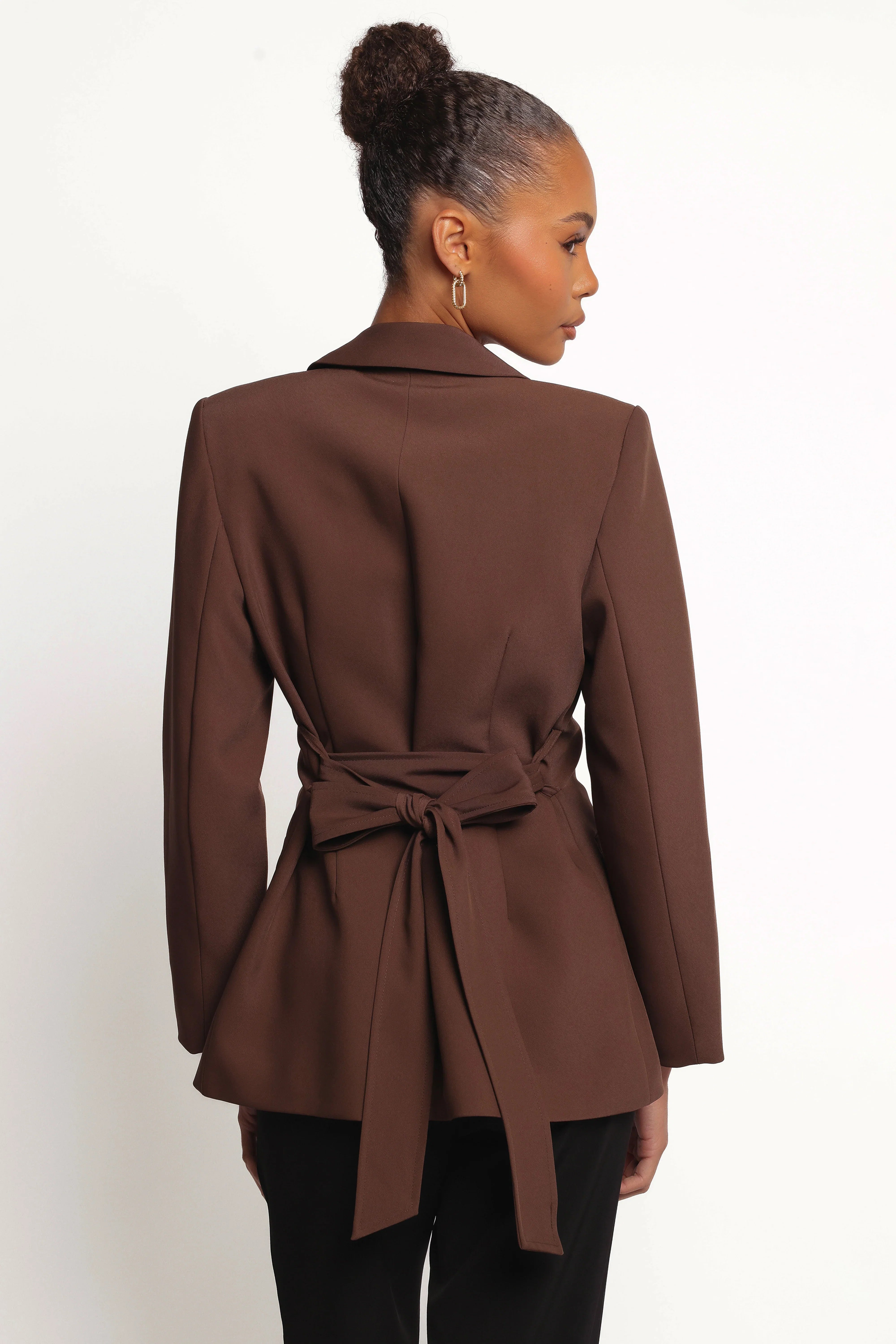 Eliana Waist Tie Blazer Espresso