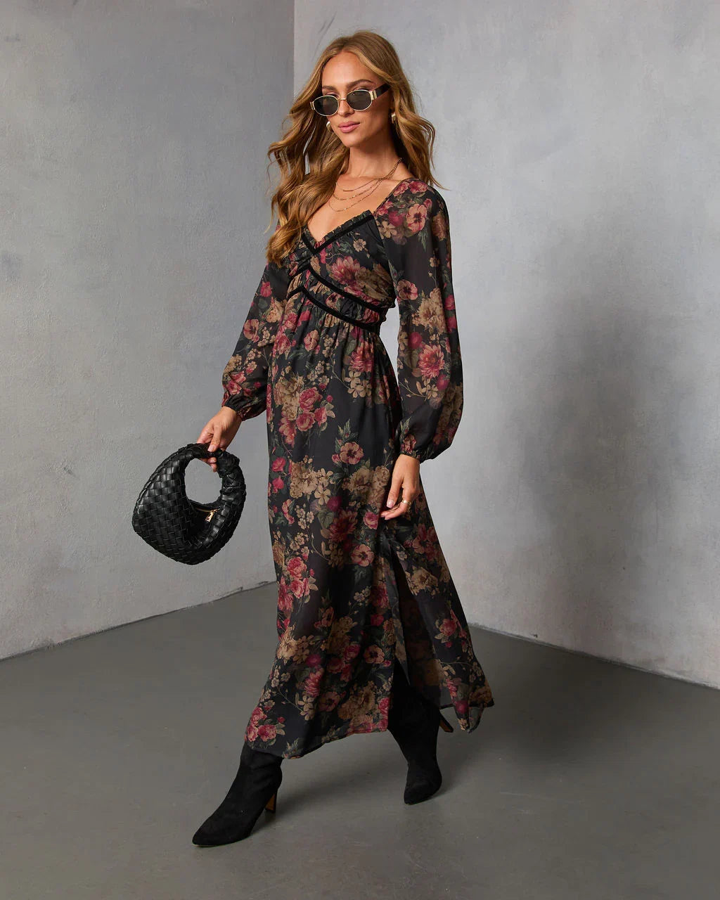 Peony Dust Printed Midi Dress