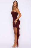 Valentine Muse Strapless Mini Dress Deep Burgundy