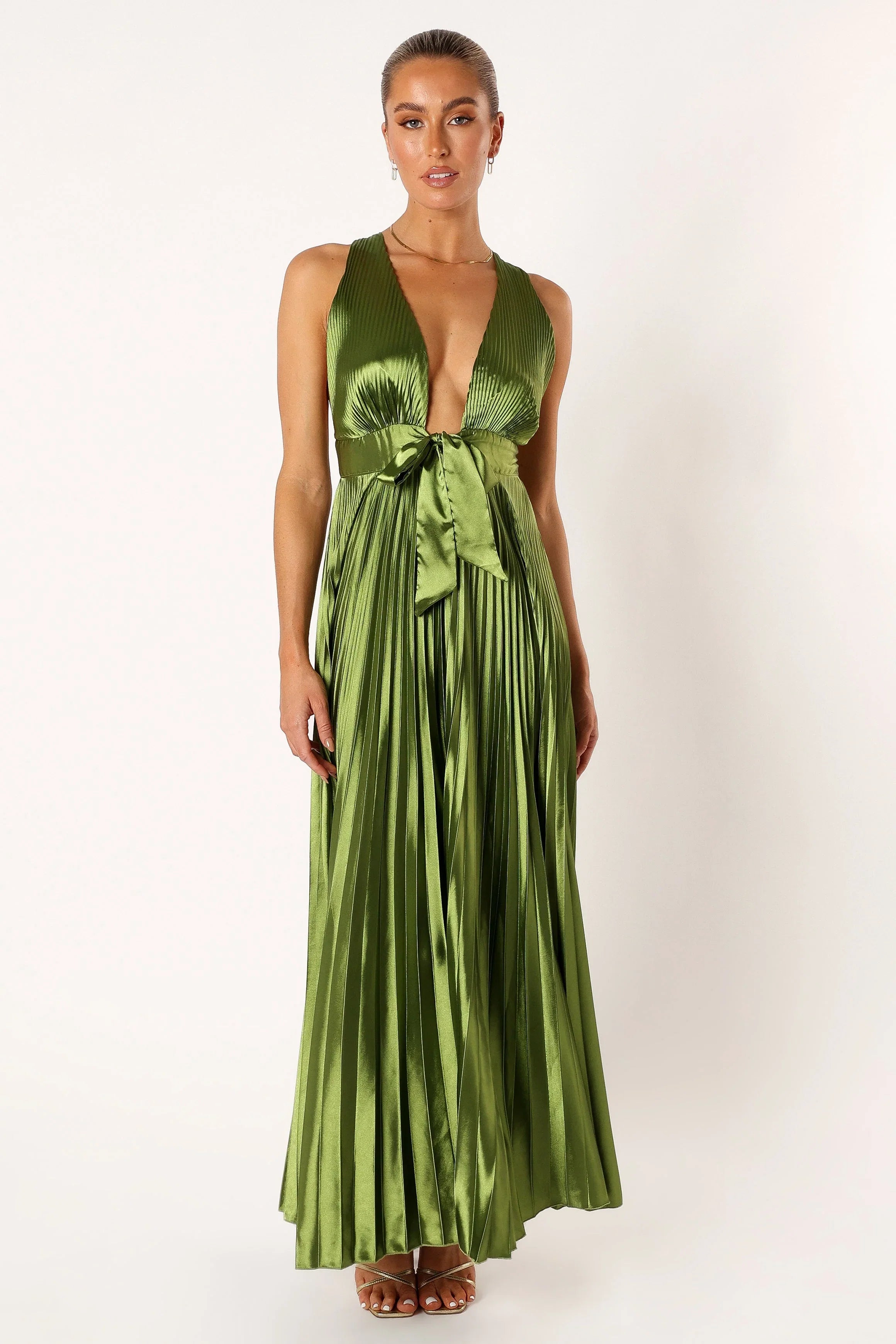 Kris Pleated Maxi Dress Martini Olive