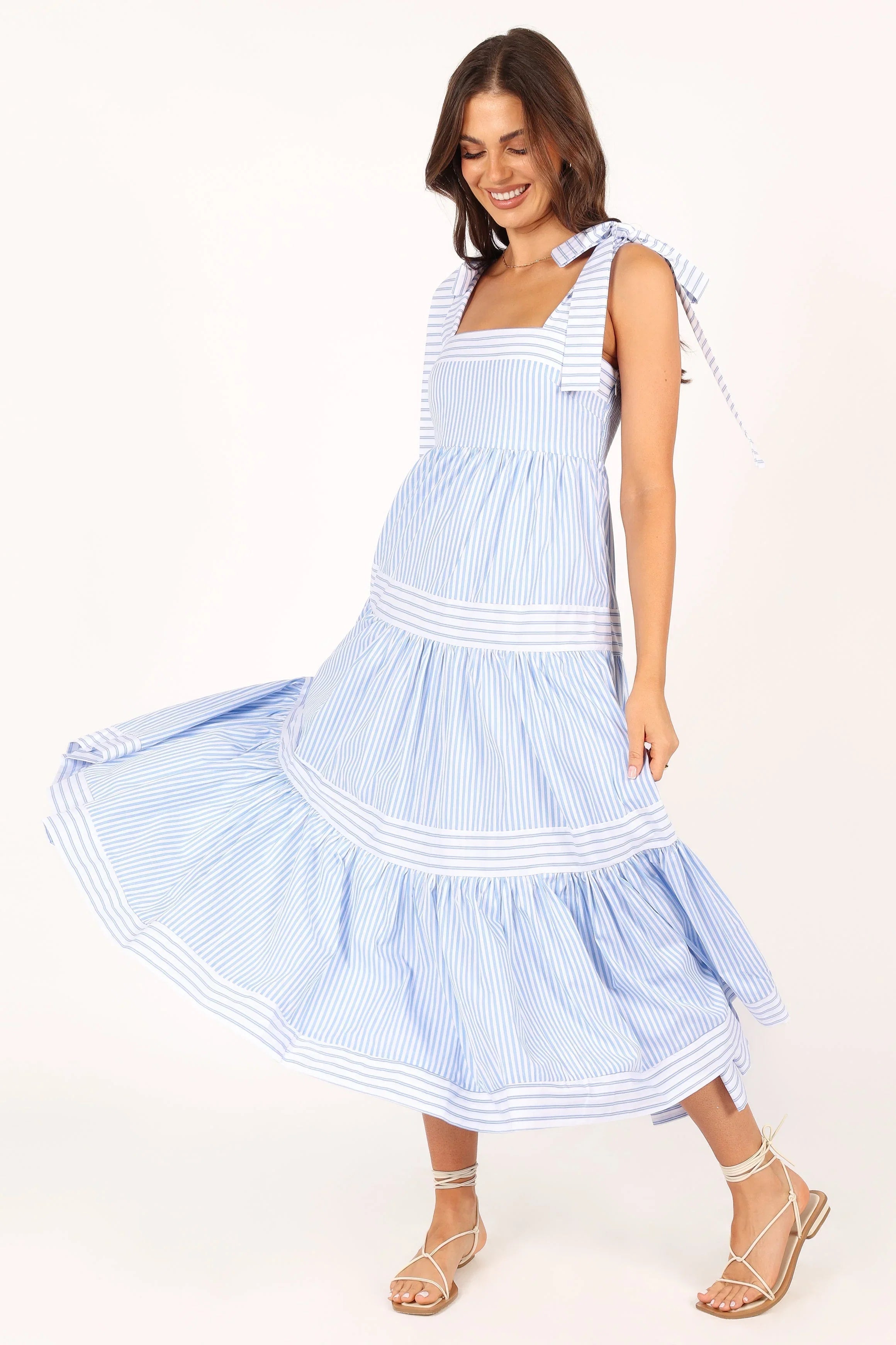 Bella Maxi Dress Blue Stripe