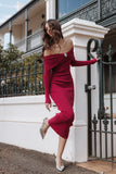Lindsey Knit Dress Dark Red