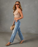 Heritage Frame Super Stretch Mid Rise Straight Leg Jeans
