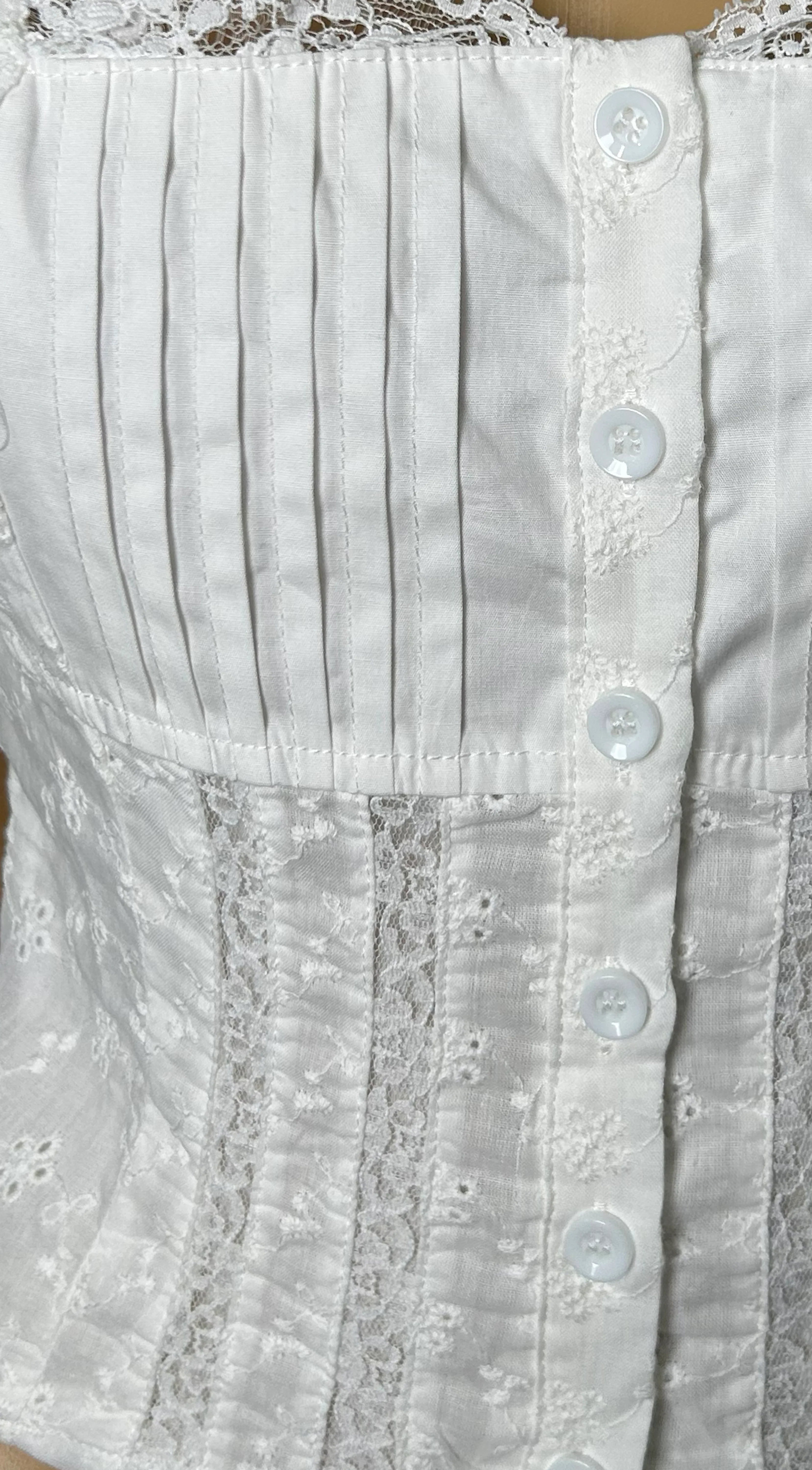 Rosa Eyelet Lace Top White