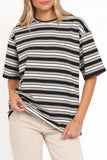 Zestora Tee Black Ivory Stripe
